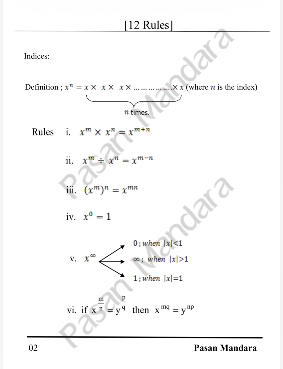 Logarithms And Indices (Revision Ppaer)